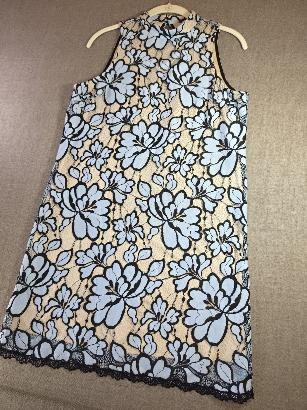 Plenty by Tracy Reese Floral Lace Overlay No Size Tag Womens Blue Black Beige